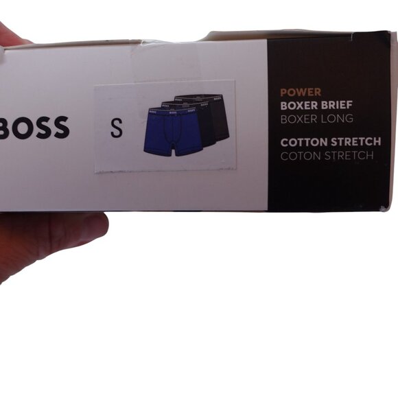 NIP Hugo Boss 3 Pack Power Boxer Brief Underwear Sz S Gray Blue Cotton Stretch - Picture 5 of 8